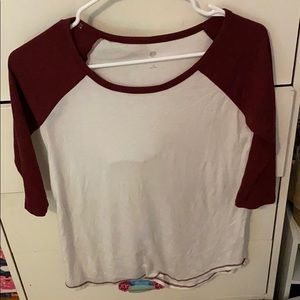 Maroon baseball tee